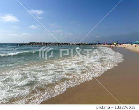 Mediterranean coast, city beach in Ashkelon Mediterranean coast, city beach in Ashkelon 132276019