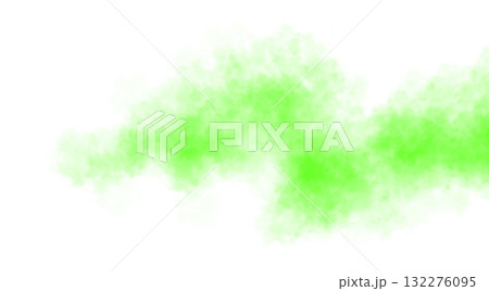 Thick green smoke cloud on transparent background drifting and spreading from edge, with dense texture and soft smoky edges 132276095