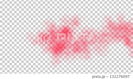 Thick red smoke cloud on transparent background drifting and spreading from edge, with dense texture and soft smoky edges 132276097