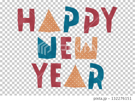 Retro cute "Happy New Year" logo letters Retro cute "Happy New Year" logo letters 132276151
