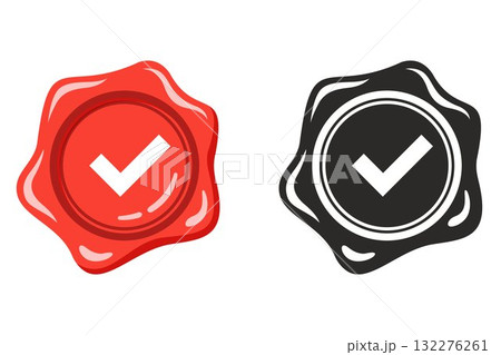 Red wax seal for documents. 132276261