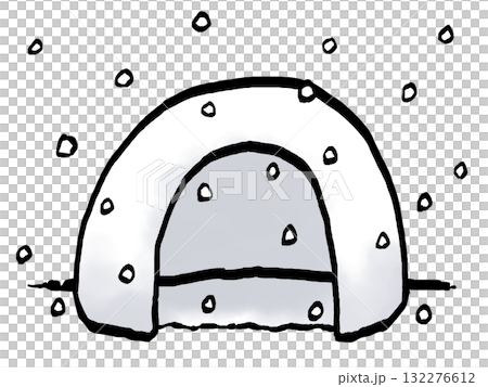 Snow hut and snow simple (brush stroke) Snow hut and snow simple (brush stroke) 132276612
