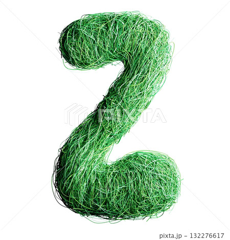 Eco Letter Z Made of Green Grass Threads Eco Letter Z Made of Green Grass Threads 132276617