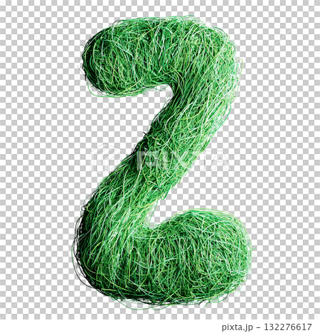 Eco Letter Z Made of Green Grass Threads Eco Letter Z Made of Green Grass Threads 132276617