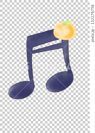 ミカンの付いた音符 132276756