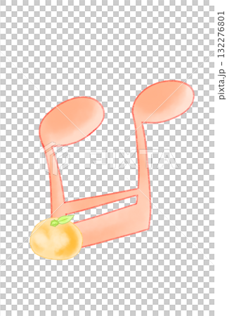 ミカンの付いた音符 132276801