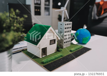 Group of businesspeople in team brainstorm meeting discussion on ESG (Environmental, social, corporate governance) organization planning. Sustainable business, coworker people teamwork. Close up Group of businesspeople in team brainstorm meeting discussion on ESG (Environmental, social, corporate governance) organization planning. Sustainable business, coworker people teamwork. Close up 132276931