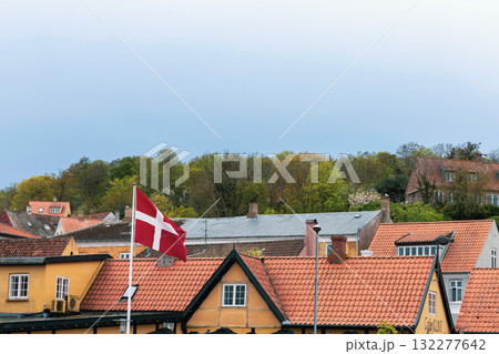 Ancient street of the city of Gudhjem, Bornholm, Denmark 132277642