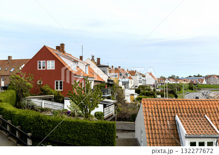 Houses on the seashore on the island of Bornholm, Denmark Houses on the seashore on the island of Bornholm, Denmark 132277672