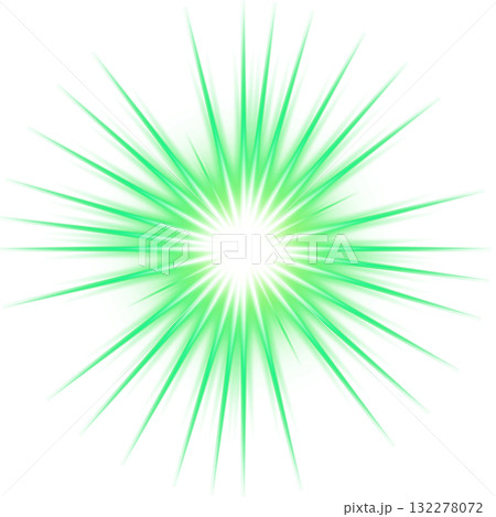 透明背景の緑色の放射バースト効果 132278072