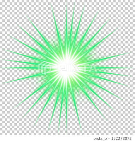 透明背景の緑色の放射バースト効果 132278072