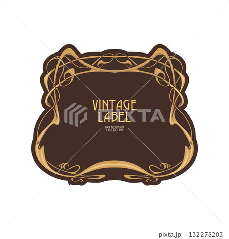 Decorative flowers and leaves in art nouveau style Decorative flowers and leaves in art nouveau style 132278203