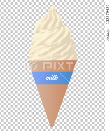 ミルク味ソフトクリームのイラスト 132279489