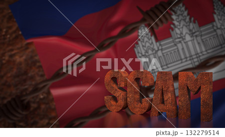 The Scam and Cambodia flag for Background 3d Rendering. The Scam and Cambodia flag for Background 3d Rendering. 132279514