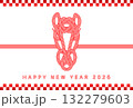 おしゃれシンプルな2026年午年年賀状 132279603