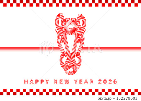 おしゃれシンプルな2026年午年年賀状 132279603