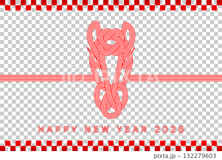 Stylish and simple 2026 Year of the Horse New Year's card 132279603