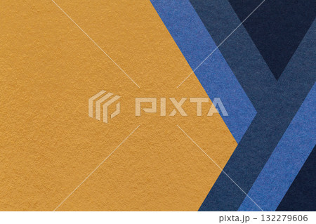 Abstract ochre, navy blue textured paper background with geometric lines, copy space for graphic banner template Abstract ochre, navy blue textured paper background with geometric lines, copy space for graphic banner template 132279606