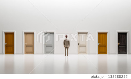 決断の瞬間を象徴する視覚メタファー 決断の瞬間を象徴する視覚メタファー 132280235