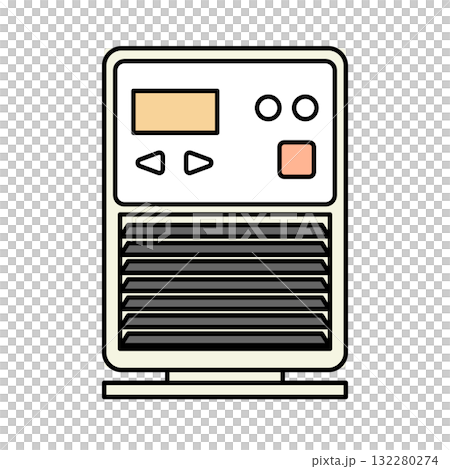 Stock Illustration: Cute vector illustration of a kerosene fan heater 132280274