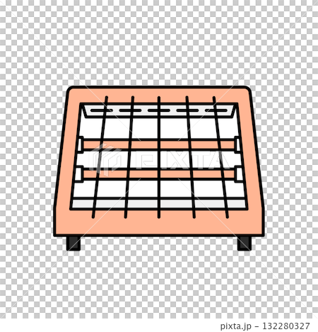 圖庫插圖: 昭和復古電爐的可愛向量插圖 132280327