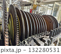 Industrial Turbine Components in a Manufacturing Facility Seen up Close 132280531