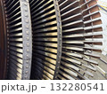 Close-Up of Intricate Turbine Blade Design in Industrial Setting 132280541