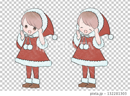 girl in christmas costume 132281303