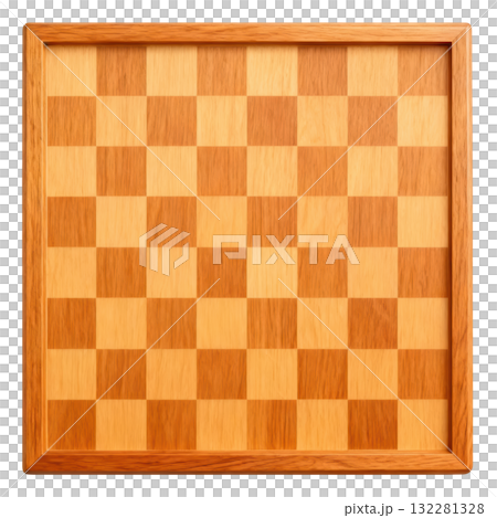 Empty wooden chessboard with classic square pattern ready for thoughtful game of intellectual strategy and challenge 132281328