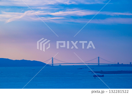 明石海峡大橋の夕景 132281522