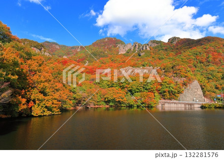 【香川県】晴天の寒霞渓の紅葉 【香川県】晴天の寒霞渓の紅葉 132281576