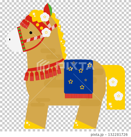 かわいい馬のイラスト 132281726