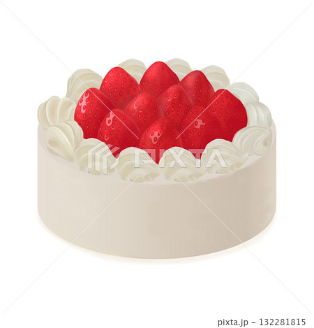 いちごの乗ったホールケーキのイメージ画像 132281815