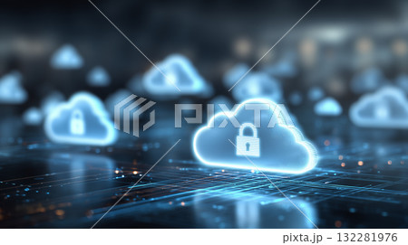 クラウドとデータの連携や保管のイメージ 132281976