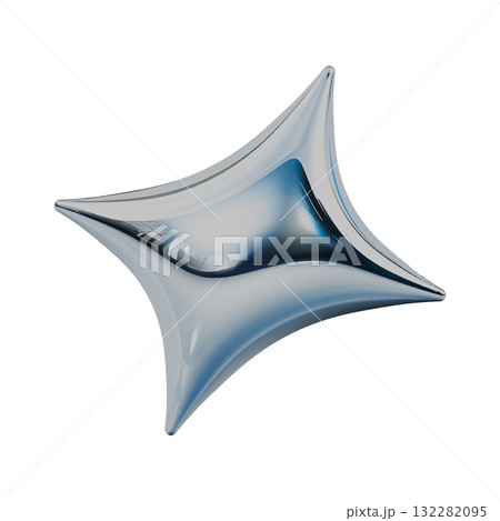 斜めのダイヤのメタリック3Dアイコン。Y2Kスタイルのあしらいスタンプイラスト 斜めのダイヤのメタリック3Dアイコン。Y2Kスタイルのあしらいスタンプイラスト 132282095