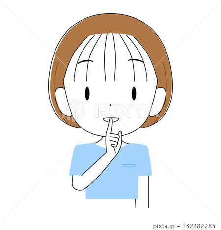人差し指で内緒のポーズをする女性 人差し指で内緒のポーズをする女性 132282285