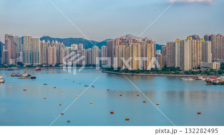 Oct 7 2025 Vibrant Waterfront Scene at Tsuen Wan Promenade 132282495