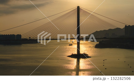 Oct 7 2025 Bright Morning Light Over Ting Kau Bridge 132282506