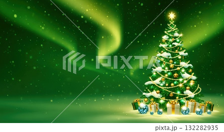 幻想的クリスマスツリー夜景・8K広告・ポスター背景 幻想的クリスマスツリー夜景・8K広告・ポスター背景 132282935