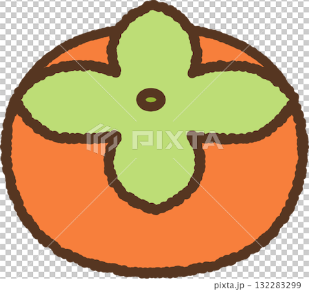 手書き風のアイコン　柿 132283299