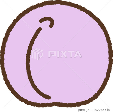 手書き風のアイコン　桃 132283310