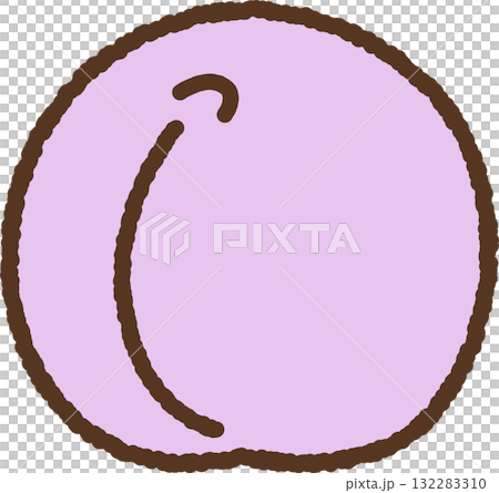 手書き風のアイコン　桃 132283310