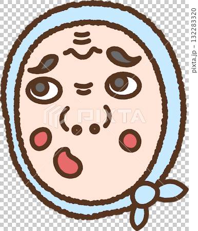 手繪圖示 Hyottoko 面具 132283320