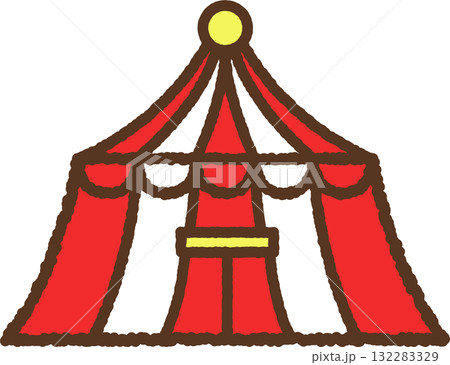 手書き風のアイコン　サーカステント 132283329