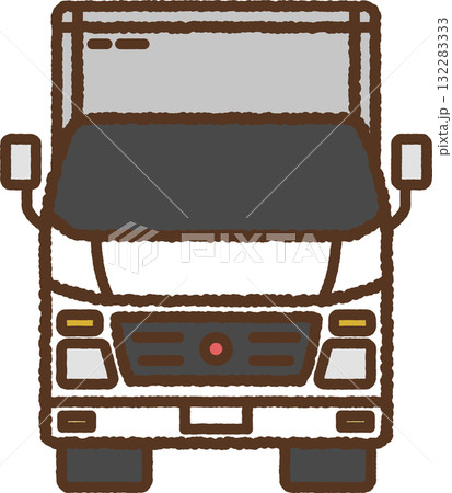 手書き風のアイコン 正面のトラック 手書き風のアイコン 正面のトラック 132283333
