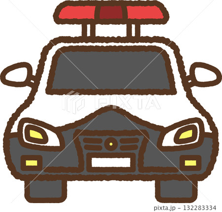 手書き風のアイコン 正面のパトカー 手書き風のアイコン 正面のパトカー 132283334