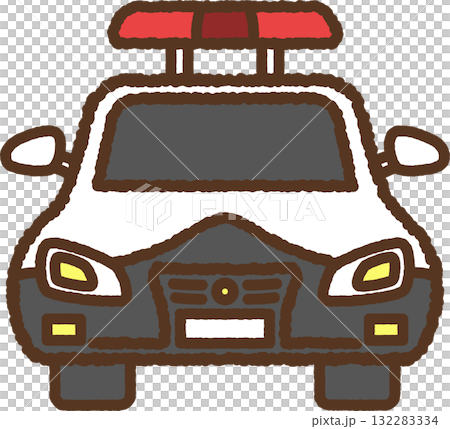 手書き風のアイコン 正面のパトカー 手書き風のアイコン 正面のパトカー 132283334