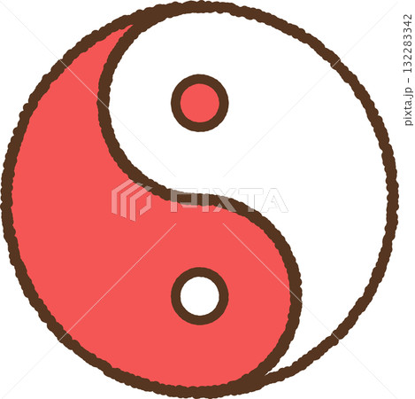 手書き風のアイコン　勾玉 132283342