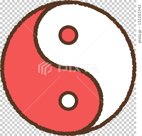 手書き風のアイコン　勾玉 132283342