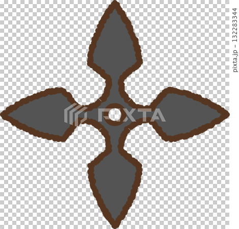 手書き風のアイコン　手裏剣 132283344